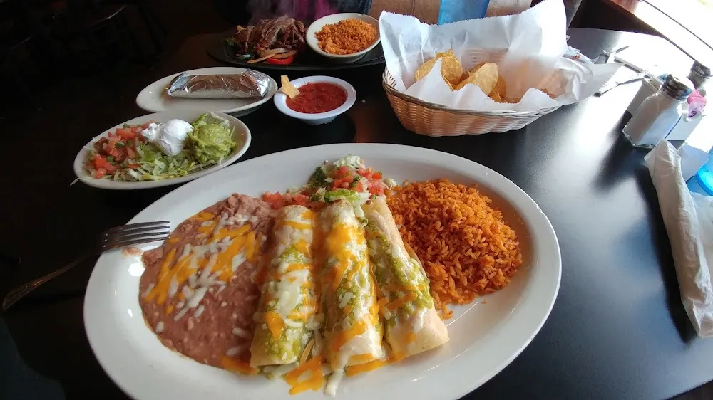 Enchiladas Suizas and Steak Fajitas